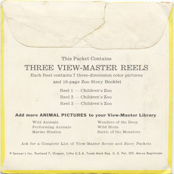 10 ANDREW - Children's Zoo - View-Master 3 Reel Economy Packet - vintage - B617-S4 Packet 3Dstereo 
