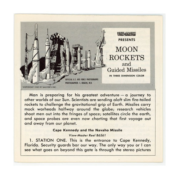 Moon Rockets - Guided Missiles - View-Master 3 Reel Packet - vintage 1960s PKT 3Dstereo 