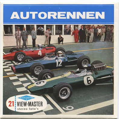 Autorennen - View-Master 3 Reel Packet - vintage - B671N-BS6 Packet 3dstereo 