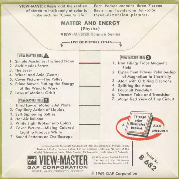 5 ANDREW - Matter and Energy - View-Master 3 Reel Packet - vintage - B682-G1A Packet 3dstereo 