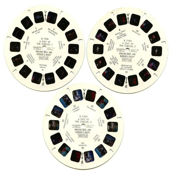 A Day At The Circus - View-Master 3 Reel Packet - 1960s - Vintage - (ECO-B770E-BS6) Packet 3Dstereo 
