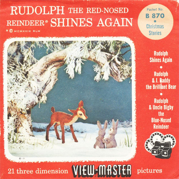 6 ANDREW - Rudolph Shines Again - View-Master - Vintage - 3 Reel Packet - B870-S4 3Dstereo 