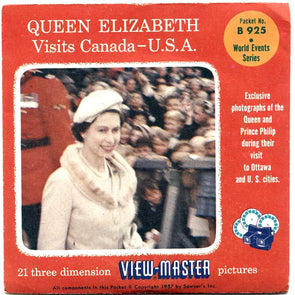 5 ANDREW - Queen Elizabeth Visits Canada - U.S.A. - View-Master 3 Reel Packet - vintage - B925-S4 Packet 3dstereo 