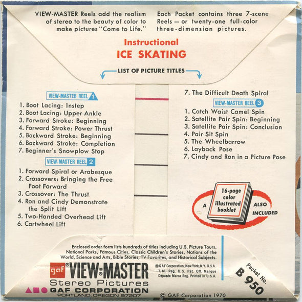 5 ANDREW - Instructional Ice Skating - View-Master 3 Reel Packet - 1970 - vintage - B950-G1A Packet 3dstereo 