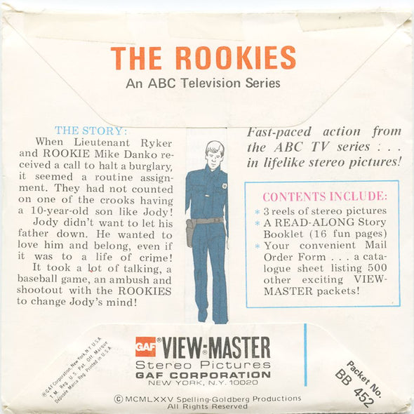 10 ANDREW - The Rookies - View-Master 3 Reel Economy Packet - vintage - BB452-G5A Packet 3Dstereo 
