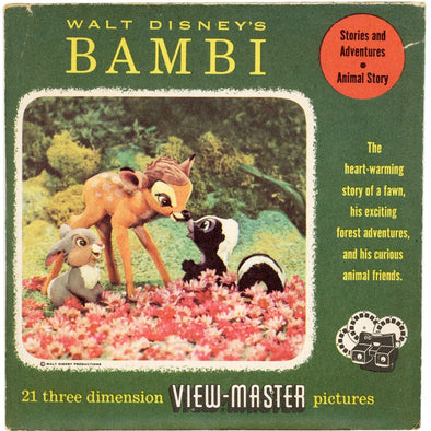 Bambi - early packet design - View-Master 3 Reel Packet - vintage - B400-S3 PKT 3Dstereo 