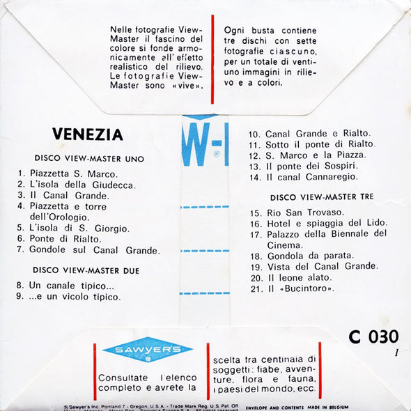 4 ANDREW - Venezia - View-Master 3 Reel Packet - vintage - C030I-BS6 Packet 3dstereo 