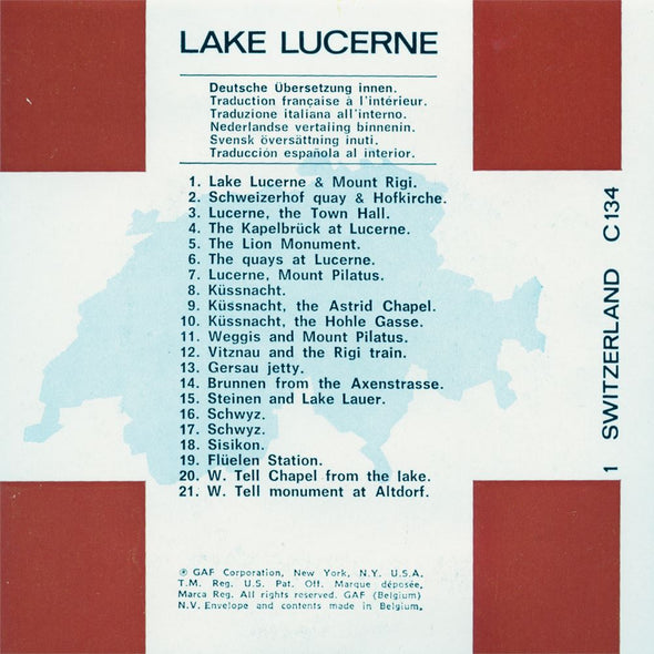 ANDREW - Lake Lucerne - View-Master 3 Reel Packet - vintage - C134-BG5 Packet 3dstereo 