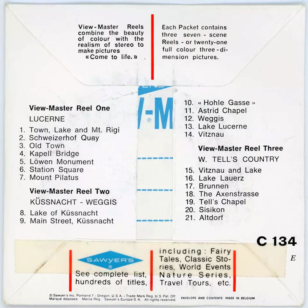 View Master Packet Lake Lucerne - View-Master 3 Reel Packet - vintage - C134E-BS6 ...