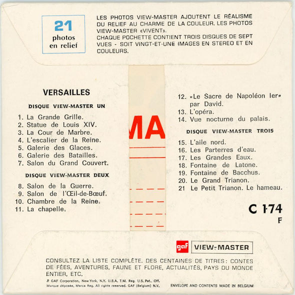 DALIA - Versailles - View-Master 3 Reel Packet - vintage - C174F-BS5 Packet 3dstereo 