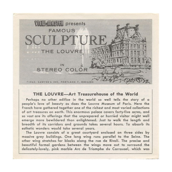 7 ANDREW - Famous Sculpture - Louvre - View-Master 3 Reel Packet - 1962 - vintage - C178-S5 Packet 3dstereo 