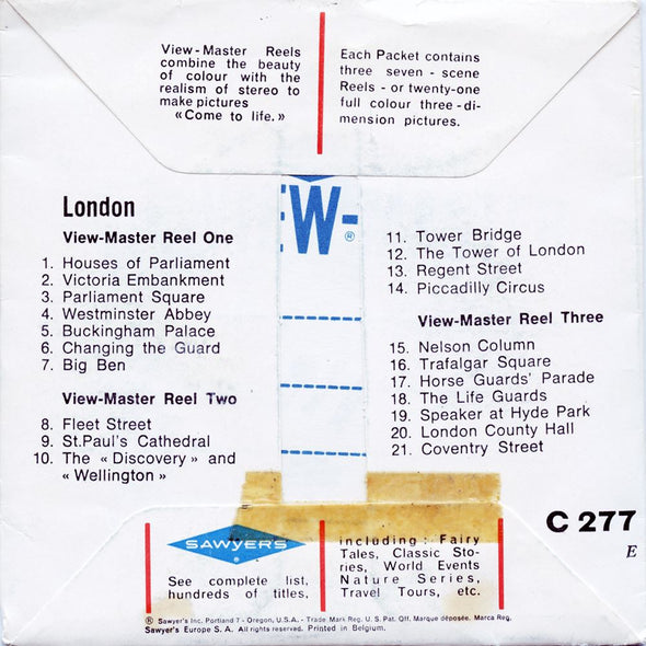 5 ANDREW - London - View-Master 3 Reel Packet - vintage - C277E-BS6 Packet 3dstereo 