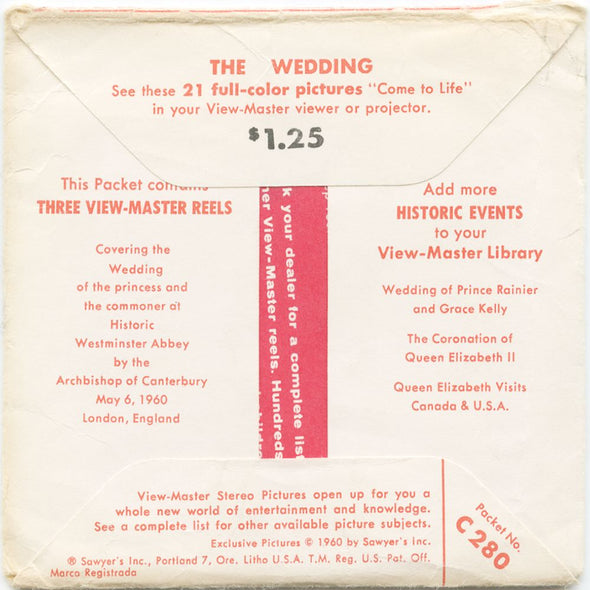 10 ANDREW - The Wedding of Princess Margaret - View-Master 3 Reel Economy Packet - vintage - C280-S5 Packet 3dstereo 
