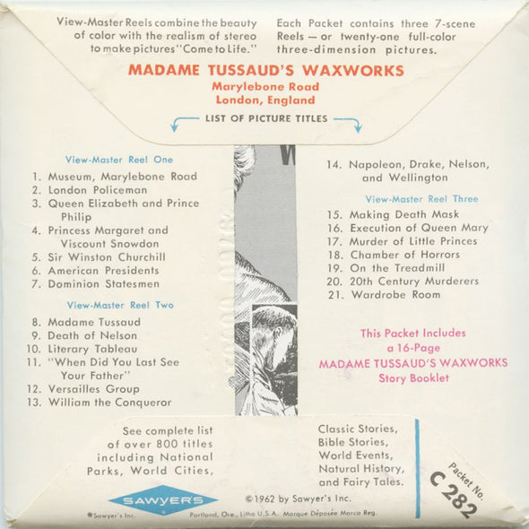 7 ANDREW - Madame Tussaud's Waxworks - View-Master 3 Reel Packet - vintage - C282-S6A Packet 3dstereo 