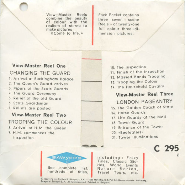 5 ANDREW - London Pageantry - View-Master 3 Reel Packet - vintage - C295E-BS6 Packet 3dstereo 