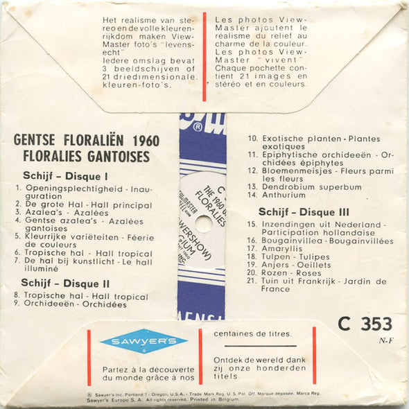 Gentse Floraliën - View-Master 3 Reel Packet - vintage - C353N-F-BS6 Packet 3dstereo 