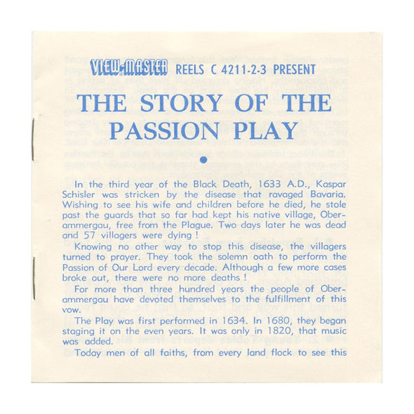 10 ANDREW - 1960 Passion Play - View-Master 3 Reel Economy Packet - vintage - C421-BS4 Packet 3dstereo 