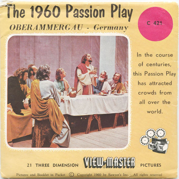 10 ANDREW - 1960 Passion Play - View-Master 3 Reel Economy Packet - vintage - C421-BS4 Packet 3dstereo 