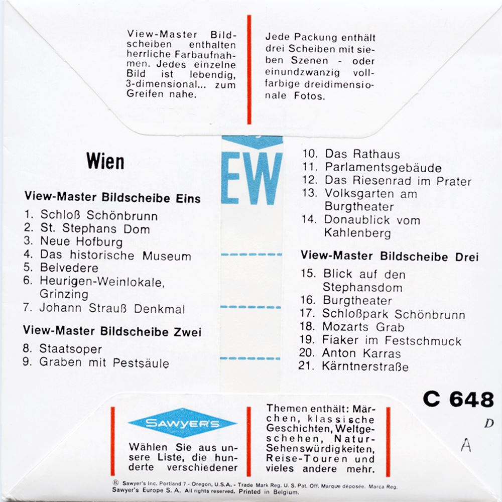 View Master Packet Wien - View-Master 3 Reel Packet - vintage - C648D-BS6 – 3Dstereo.com