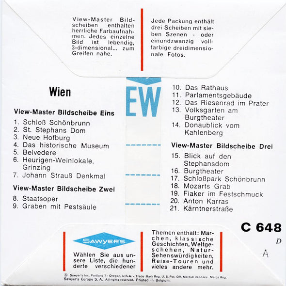 4 ANDREW - Wien - View-Master 3 Reel Packet - vintage - C648D-BS6 Packet 3dstereo 