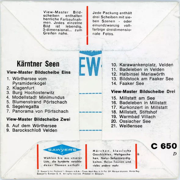 5 ANDREW - Kärntner Seen - (Carinthian lakes) - View-Master 3 Reel Packet - vintage - C650D-BS6 Packet 3dstereo 