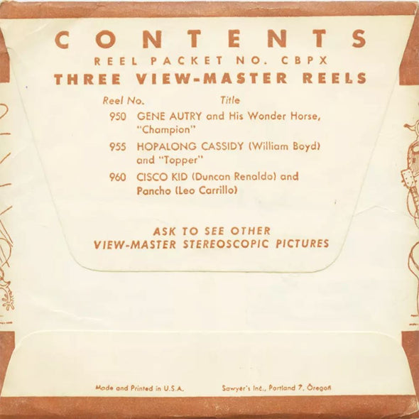 5 ANDREW - Cowboy Stars - View-Master 3 Reel Packet - vintage - 950,955,960-S1 Packet 3dstereo 