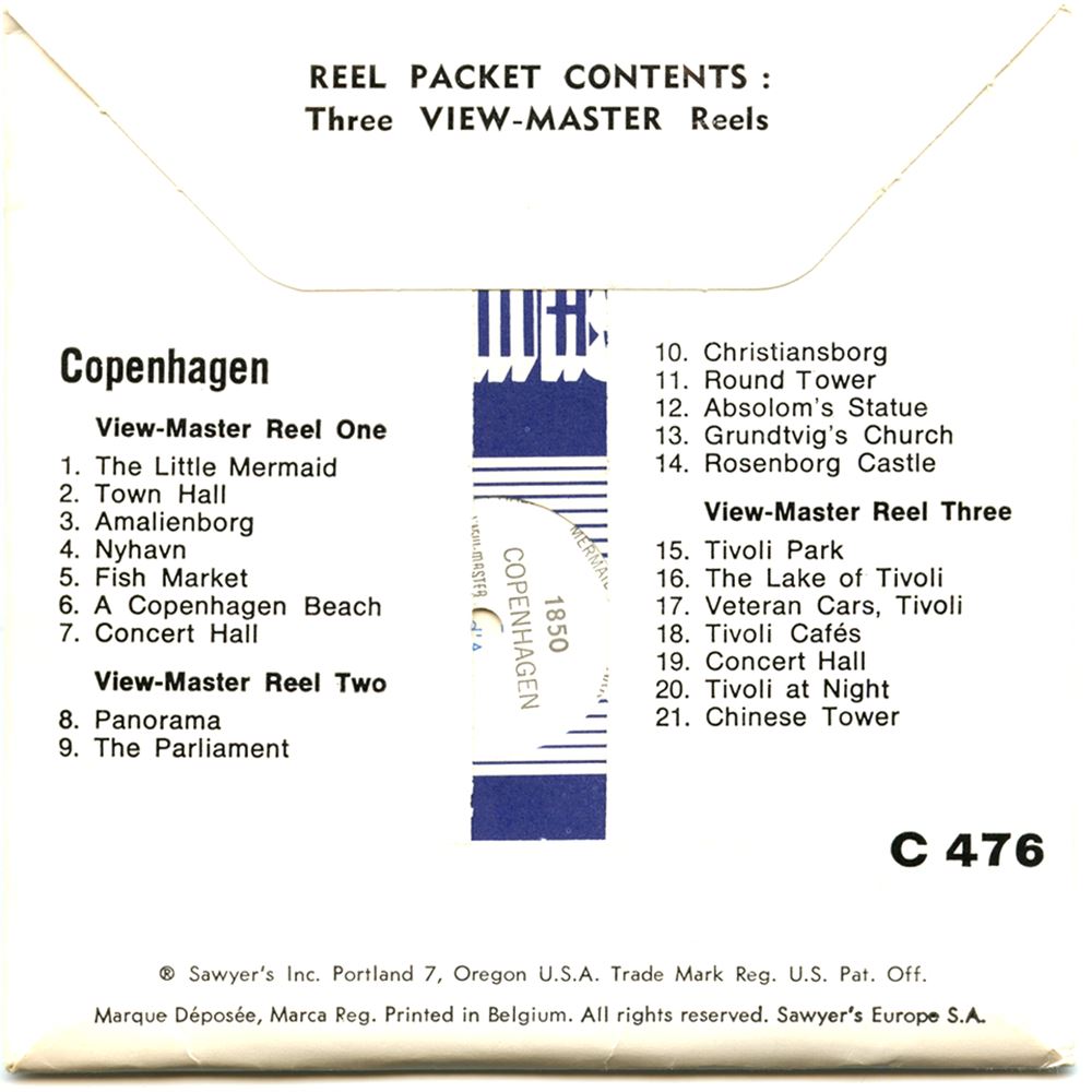 View Master Packet Copenhagen - View-Master 3 Reel Packet - vintage - C476-BS6 – 3Dstereo.com