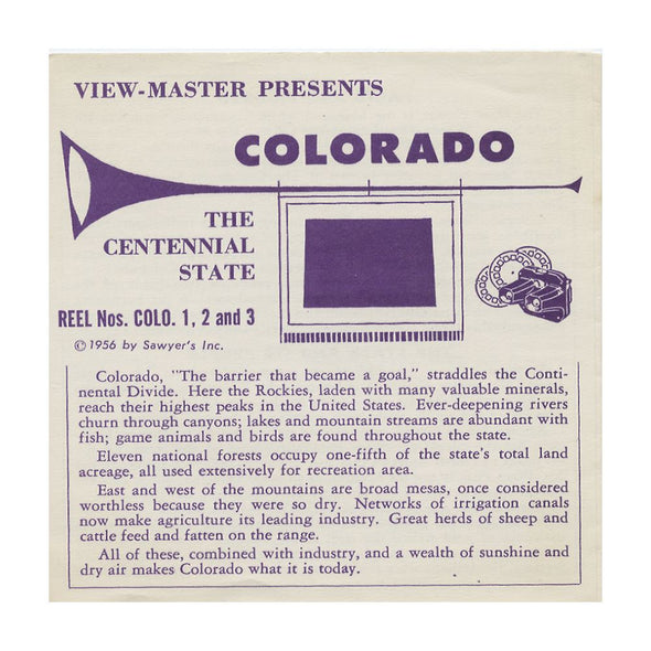 5 ANDREW - Colorado - View-Master 3 Reel Packet - 1956 - vintage - S3 Packet 3dstereo 