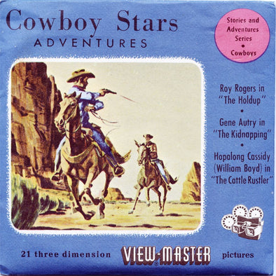 Cowboy Stars Adventures - View-Master 3 Reel Packet - vintage - S3D Packet 3dstereo 