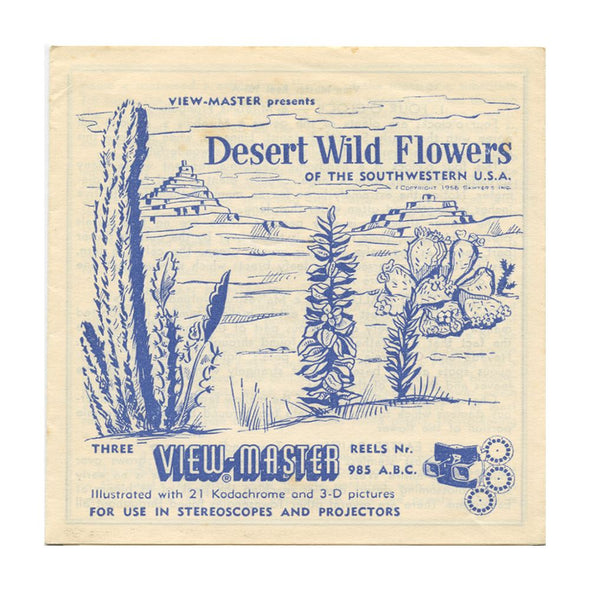 6 ANDREW - Desert Wild Flowers - View-Master 3 Reel Packet - vintage - 985-A,B,C-BS3 Packet 3dstereo 