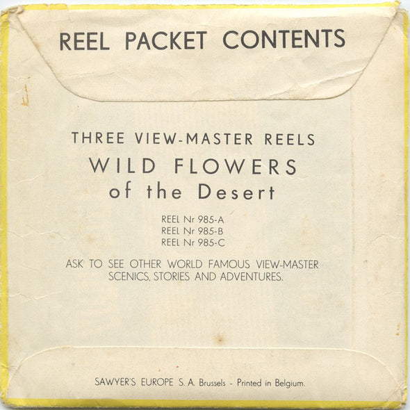 6 ANDREW - Desert Wild Flowers - View-Master 3 Reel Packet - vintage - 985-A,B,C-BS3 Packet 3dstereo 