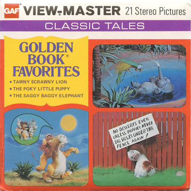 Golden Book Favorites - View-Master 3 Reel Packet - 1977 - vintage - H14-G5 Packet 3dstereo 