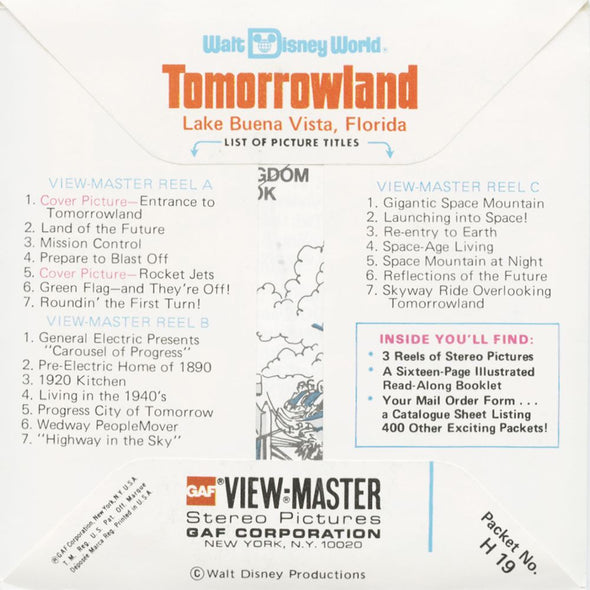 5 ANDREW - Tomorrowland - View-Master 3 Reel Packet - vintage - H19-G5 Packet 3dstereo 
