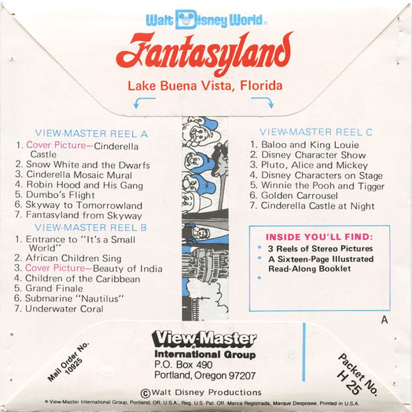 5 ANDREW - Fantasyland - View-Master 3 Reel Packet - vintage - H25-V2 Packet 3dstereo 
