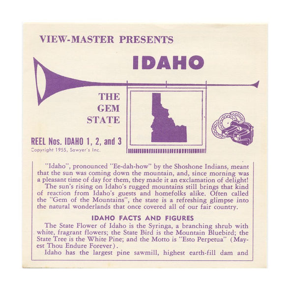 9 ANDREW - Idaho - View-Master 3 Reel Packet - vintage - IDAHO-1,2,3-S3 Packet 3Dstereo 
