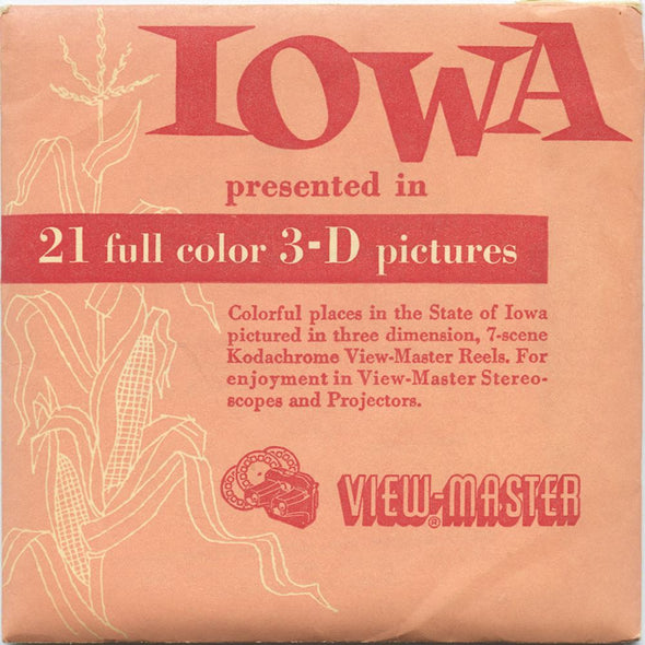 Iowa - View-Master 3 Reel Packet - vintage - IW-1,2,3-S1 Packet 3dstereo 