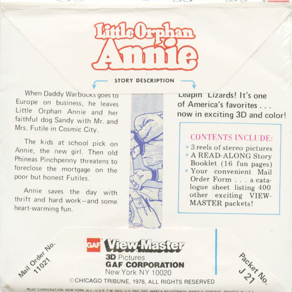 5 ANDREW - Little Orphan Annie - View-Master 3 Reel Packet - vintage - J21-G5 Packet 3dstereo 