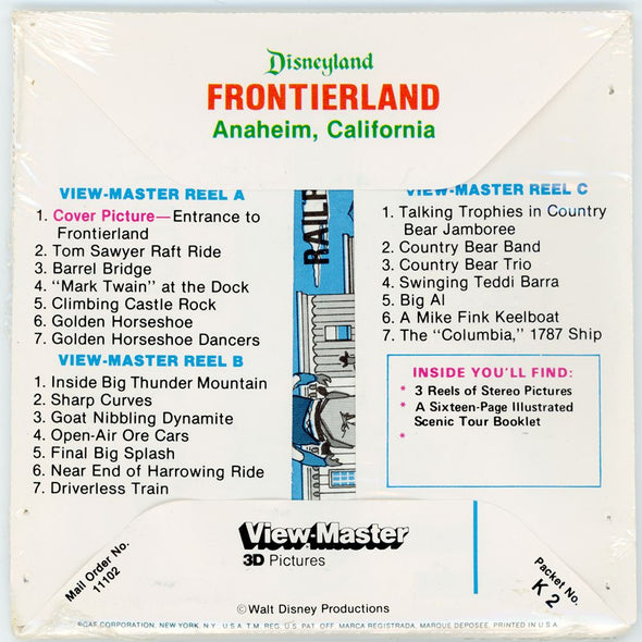 Frontierland - Disneyland - View-Master 3 Reel Packet - vintage PKT 3Dstereo 