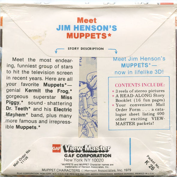 7 Andrew - Meet Jim Henson's Muppets - View-Master 3 Reel Packet - vintage - K26-G5 Packet 3dstereo 