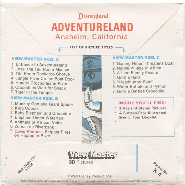 9 ANDREW - Adventureland - View-Master 3 Reel Packet - vintage - K4-V2 - unopened Packet 3Dstereo 