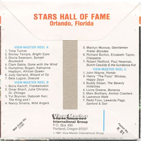 10 ANDREW - Stars Hall of Fame- Wax Museum - View-Master 3 Reel Packet - vintage - K91-V2 Packet 3dstereo 