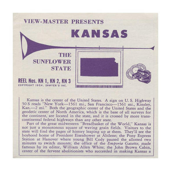 Kansas - View-Master 3 Reel Packet - vintage - KN-1,2,3-S1 Packet 3dstereo 