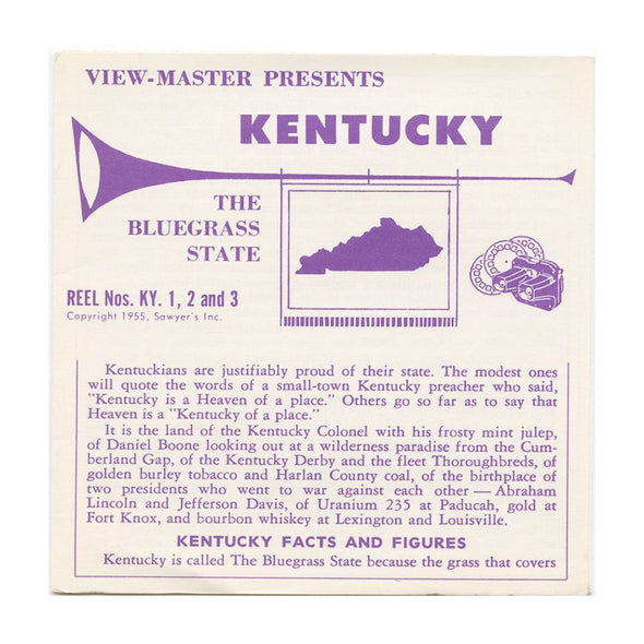9 ANDREW - Kentucky - View-Master 3 Reel Packet - vintage - KY-1,2,3-S3 Packet 3Dstereo 