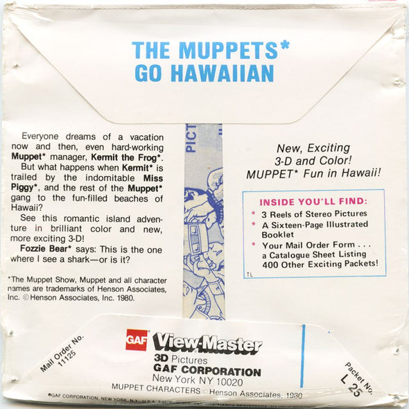 5 ANDREW - The Muppets Go Hawaiian - View-Master 3 Reel Packet - vintage - L25-G6 Packet 3dstereo 