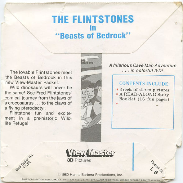9 ANDREW - The Flintstones - View-Master 3 Reel Economy Packet - vintage - L6-V2 Packet 3Dstereo 