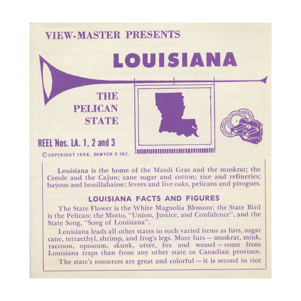 5 ANDREW - Louisiana - View-Master 3 Reel Packet - 1956 - vintage - LA-1,2,3-S3 Packet 3dstereo 