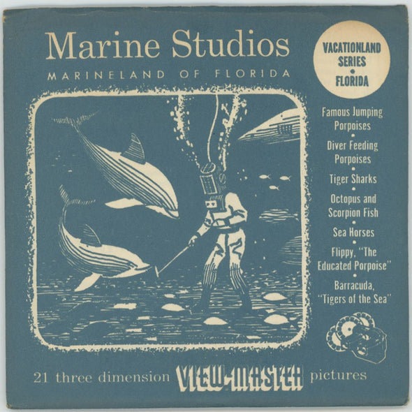 Marine Studios - Marineland of Florida - View-Master 3 Reel Packet - 1950s Views - vintage - (PKT-MARINE-S3) Packet 3dstereo 