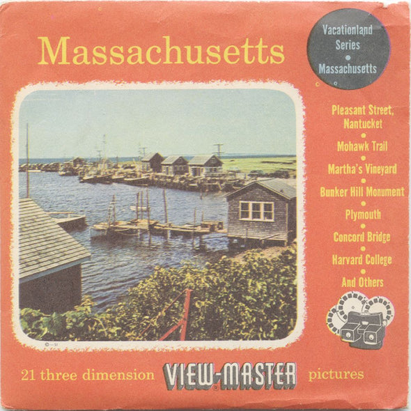 10 ANDREW - Massachusetts - View-Master 3 Reel Economy Packet - vintage - MASS-1,2,3-S3 Packet 3dstereo 