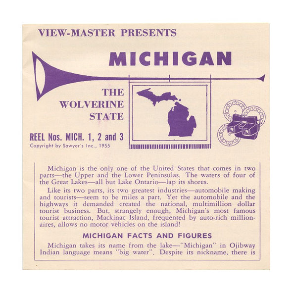 10 ANDREW - Michigan - View-Master 3 Reel Economy Packet - vintage - (MICH-1,2,3-S3) Packet 3dstereo 