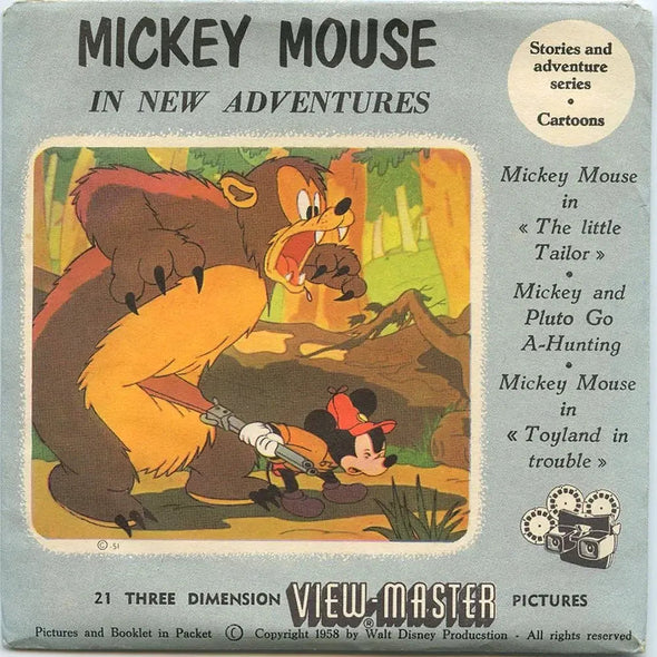 2 ANDREW - Mickey Mouse In New Adventures - View-Master 3 Reel Packet - 1950s - vintage - MICK-S3 Packet 3dstereo 